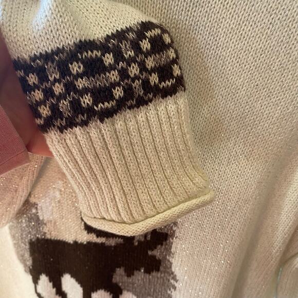 Christopher & Banks Moose Christmas Sweater Womens Size Medium - Picture 6 of 9